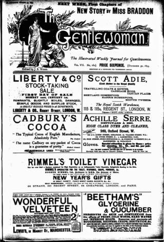 cover page of Gentlewoman published on December 30, 1893