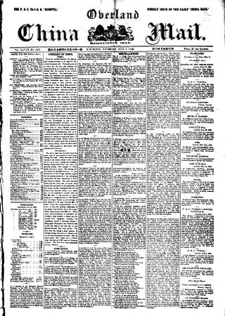 cover page of Overland China Mail published on July 6, 1893