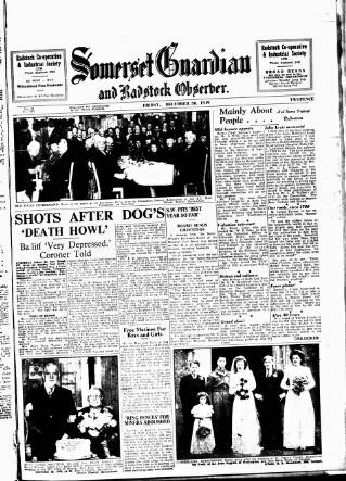 cover page of Somerset Guardian and Radstock Observer published on December 30, 1949