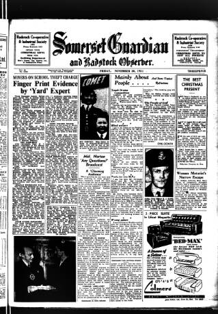 cover page of Somerset Guardian and Radstock Observer published on November 30, 1951
