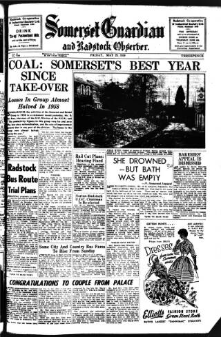 cover page of Somerset Guardian and Radstock Observer published on May 29, 1959