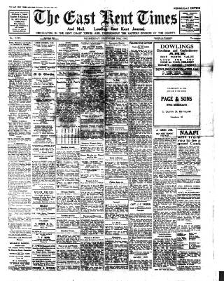 cover page of East Kent Times and Mail published on December 30, 1942