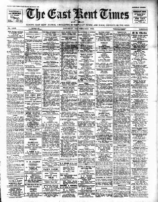 cover page of East Kent Times and Mail published on February 28, 1953