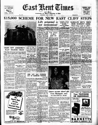 cover page of East Kent Times and Mail published on November 30, 1955