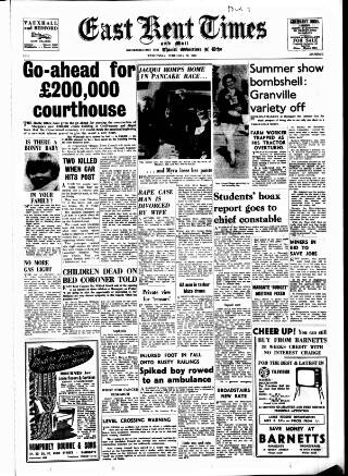 cover page of East Kent Times and Mail published on February 28, 1968
