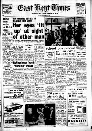 cover page of East Kent Times and Mail published on November 15, 1968