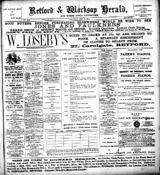 cover page of Retford and Worksop Herald and North Notts Advertiser published on July 6, 1901