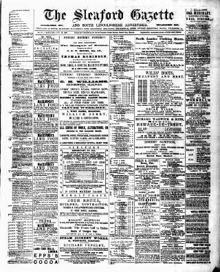 cover page of Sleaford Gazette published on September 18, 1886