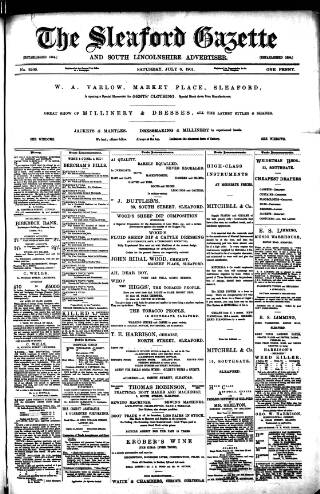 cover page of Sleaford Gazette published on July 6, 1901