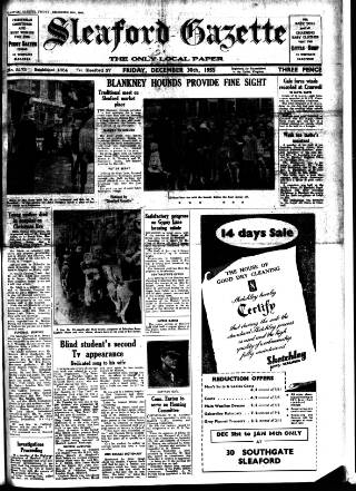 cover page of Sleaford Gazette published on December 30, 1955