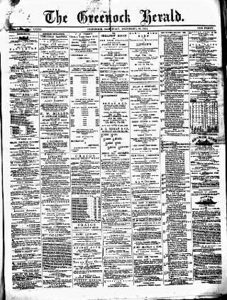 cover page of Greenock Herald published on December 30, 1882