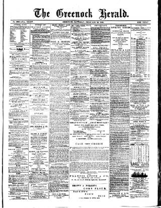cover page of Greenock Herald published on February 28, 1885