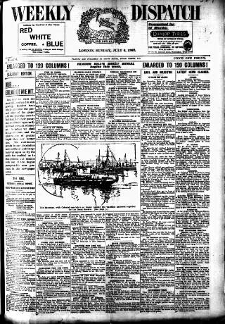 cover page of Weekly Dispatch (London) published on July 6, 1902