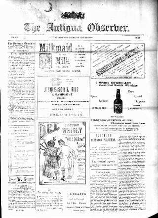 cover page of Antigua Observer published on July 6, 1899