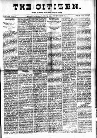 cover page of Chicago Citizen published on July 6, 1895