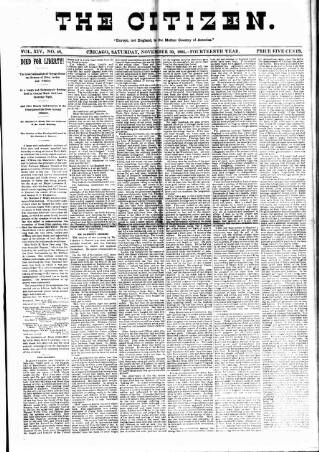 cover page of Chicago Citizen published on November 30, 1895