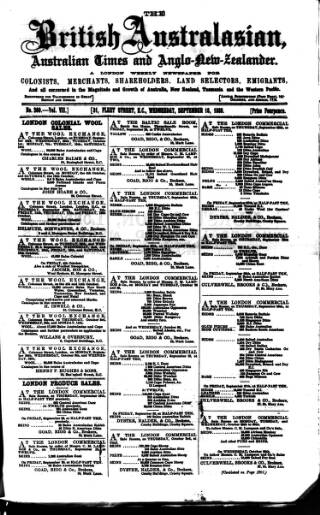 cover page of British Australasian published on September 18, 1889