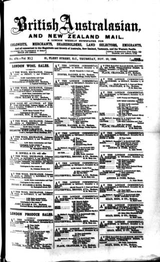 cover page of British Australasian published on November 30, 1893
