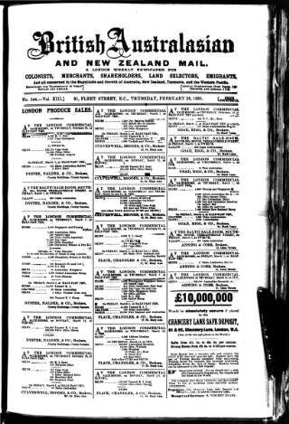 cover page of British Australasian published on February 28, 1895