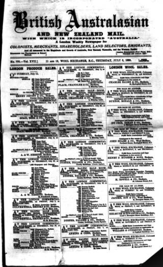 cover page of British Australasian published on July 6, 1899