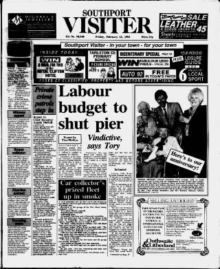 cover page of Southport Visiter published on February 28, 1992