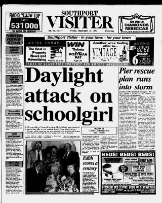 cover page of Southport Visiter published on September 18, 1992