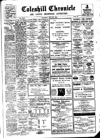 cover page of Coleshill Chronicle published on May 29, 1954