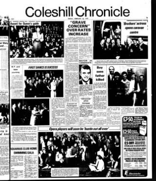 cover page of Coleshill Chronicle published on February 28, 1975