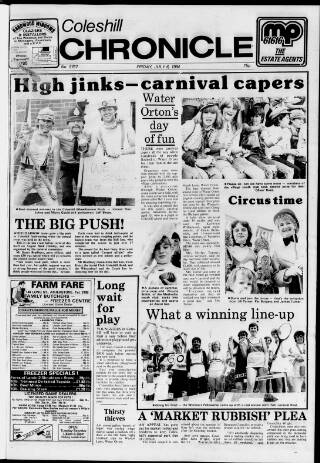 cover page of Coleshill Chronicle published on July 6, 1984