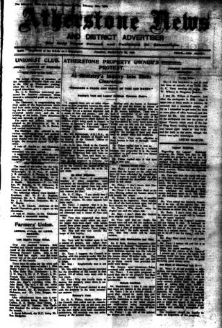 cover page of Atherstone News and Herald published on February 28, 1936