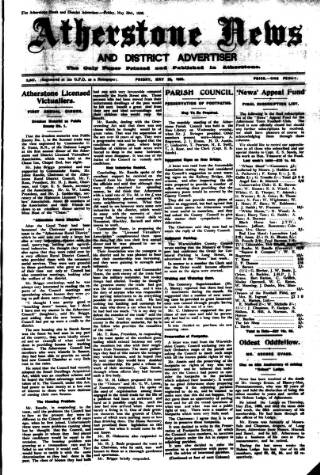 cover page of Atherstone News and Herald published on May 29, 1936