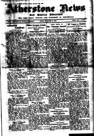 cover page of Atherstone News and Herald published on December 30, 1938