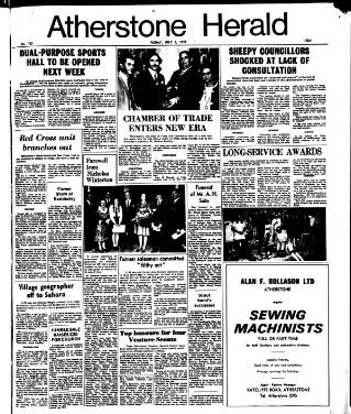 cover page of Atherstone News and Herald published on July 6, 1973