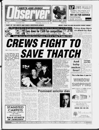 cover page of Herts and Essex Observer published on December 30, 1998