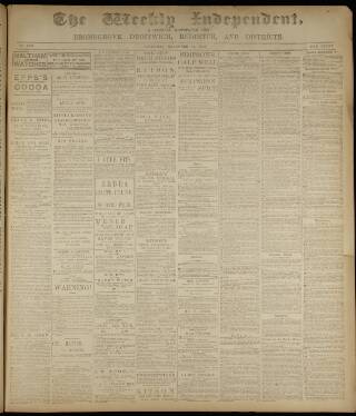 cover page of Weekly Independent (Bromsgrove) published on November 21, 1891