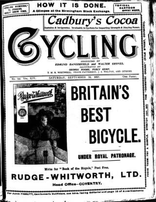 cover page of Cycling published on September 18, 1897