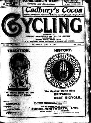 cover page of Cycling published on July 6, 1901