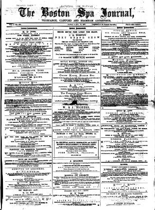 cover page of Boston Spa News published on July 6, 1877