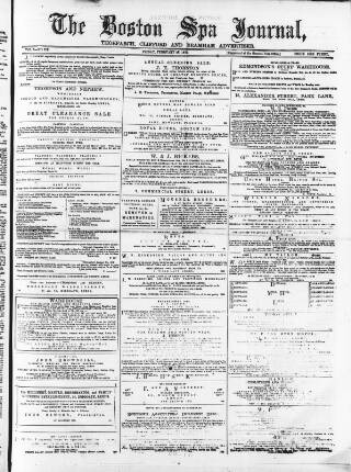 cover page of Boston Spa News published on February 28, 1879