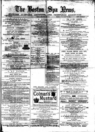 cover page of Boston Spa News published on December 30, 1881