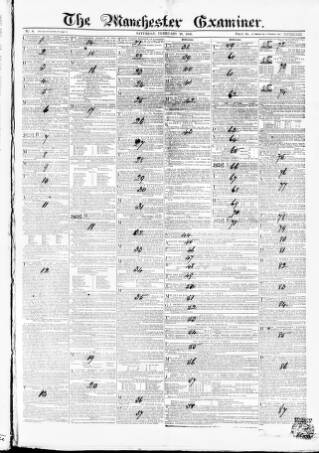 cover page of Manchester Examiner published on February 28, 1846
