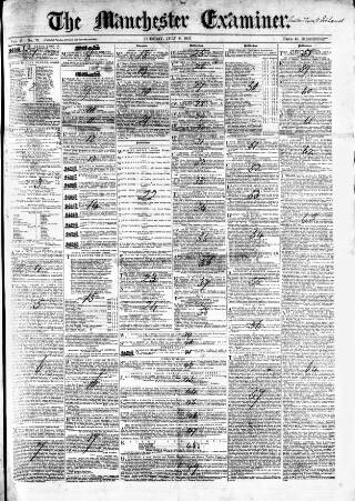 cover page of Manchester Examiner published on July 6, 1847
