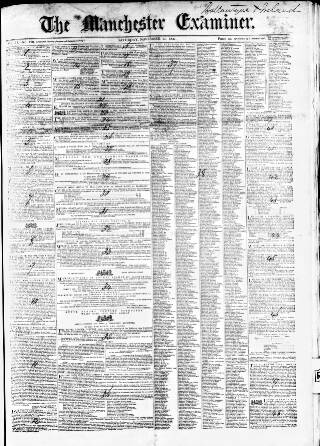 cover page of Manchester Examiner published on November 27, 1847