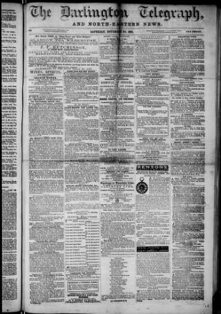 cover page of Darlington Telegraph published on November 30, 1861