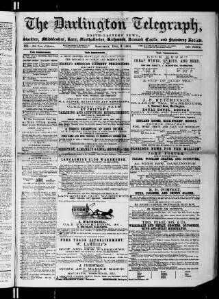 cover page of Darlington Telegraph published on December 3, 1864