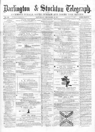 cover page of Darlington & Richmond Herald published on December 30, 1871