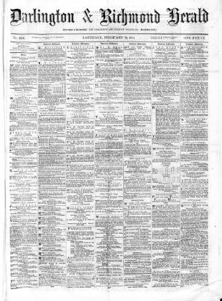 cover page of Darlington & Richmond Herald published on February 28, 1874