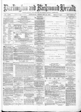cover page of Darlington & Richmond Herald published on February 28, 1880