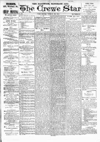 cover page of Nantwich, Sandbach & Crewe Star published on November 30, 1889