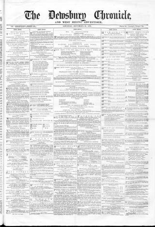 cover page of Dewsbury Chronicle and West Riding Advertiser published on November 30, 1872